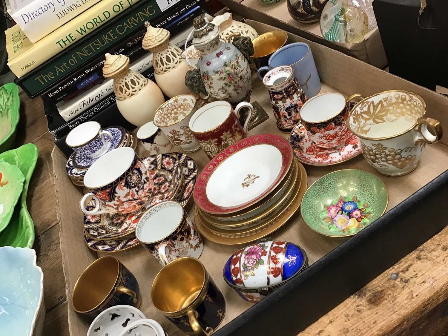 Selection of decorative china to include Royal Crown Derby teacup and saucer, together with Herend f - Image 3 of 3