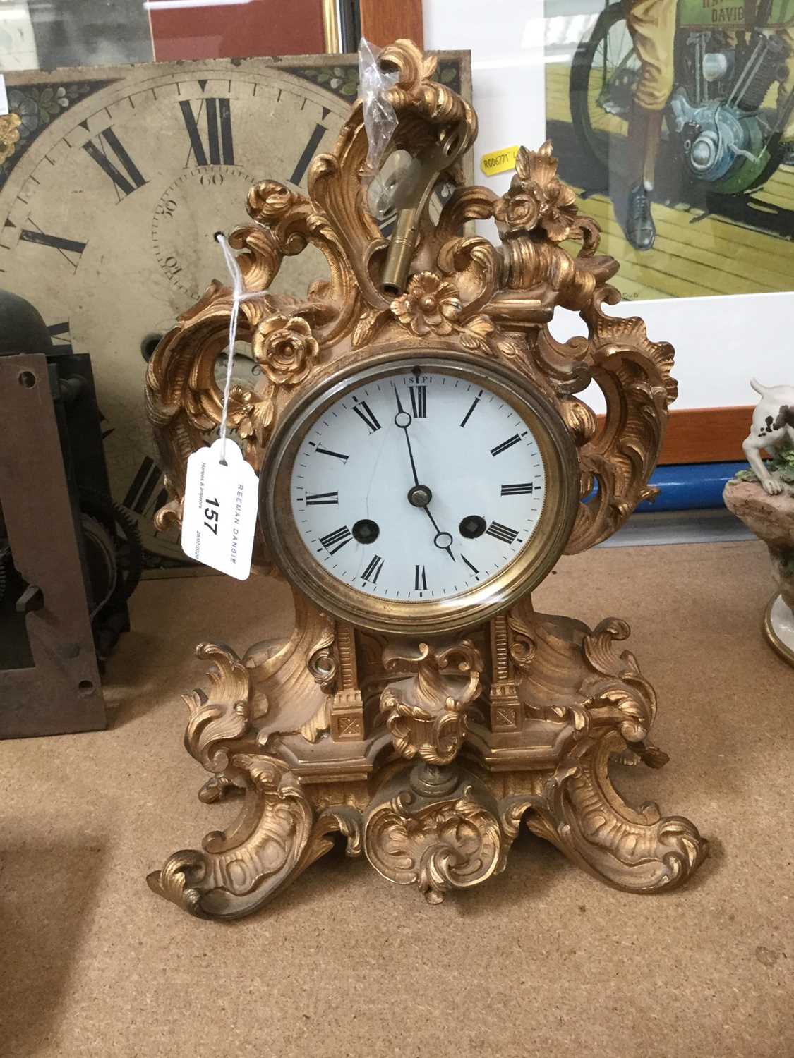 French ormolu rococo mantel clock