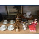 Sundry items, including Royal Doulton figurine, Alice in Wonderland collectors plate, Limoges teaset