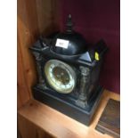 Early 20th century black slate clock