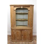 Antique pine standing corner cupboard