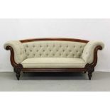 Late Regency double scroll end sofa