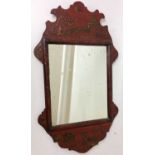 18th century style red lacquered wall mirror