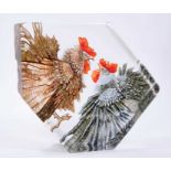 Exceptional Mats Jonasson glass sculpture - Fighting Cockerels (13307) signed and numbered 99/99, 28