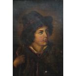English School, 19th century, oil on canvas - portrait of a young Sportsman, in gilt frame, 50cm x 3