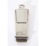 Victorian silver stamp holder/damper in the form of a spirit flask by Sampson Mordan & Co. 9.5cm