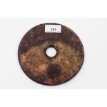 Chinese carved hardstone bi disc