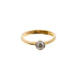 Diamond single stone ring with a round brilliant cut diamond weighing approximately 0.25cts