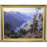John Downton (b.1939) oil on canvas - In The Depth Of The Gorge, Shoalhaven At Bungonia, signed and