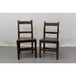 Two 19th century yew and fruitwood dining chairs