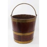 19th century brass bound mahogany peat bucket