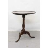 Early 19th century oak and mahogany wine table on tripod base and Georgian oak hanging bowfront cor