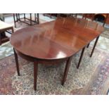 George III mahogany D-end dining table