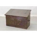 Good stylish copper log box in the Art Nouveau style