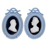 Pair of Sèvres biscuit portrait plaques of the Duke and Duchesse du Berry
