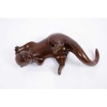 Laurence Broderick (b. 1935) bronze ‘Maquette V - playful otter cub’, signed and inscribed.