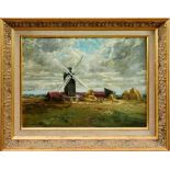 John Kynnersley Kirby (1894-1962) oil on panel, landscape with windmill