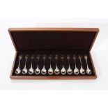 Cased set of 12 RSPB spoon collection silver spoons