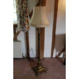 Antique brass corinthian column standard lamp
