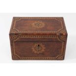 Good quality Victorian walnut and parquetry caddy