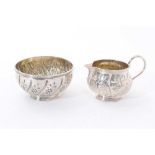 Victorian sugar bowl and matching milk jug, London 1867/71