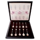 Set of silver and enamelled 1977 Jubilee Queens Beast presentation spoons