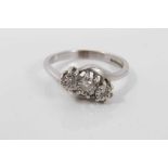 9ct gold diamond three stone ring