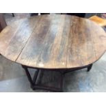 18th century oak drop leaf dining table