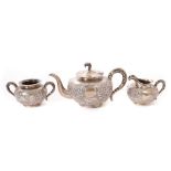 Early 20th century Chinese silver three piece tea set