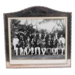 Of Cricket interest - silver mounted photo of an Indian cricket team, engraved dedication to Hubert