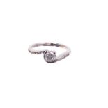Diamond ring with a brilliant cut diamond estimated to weigh approximately 0.50cts in 18ct white gol