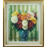 John Wynne-Morgan (1906-1991) oil on canvas - Still life of flowers in a vase