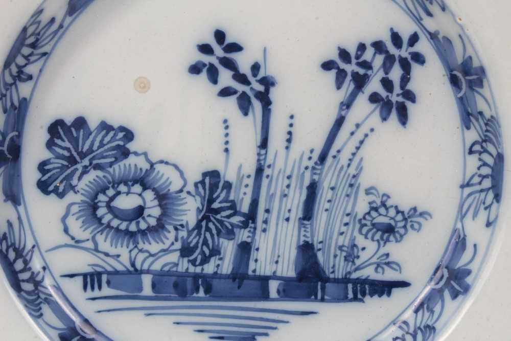 18th century blue and white tin glazed plate - Image 2 of 4