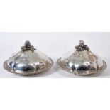 Fine pair of early Victorian dish covers by Robert Garrard together with associated earlier dishes
