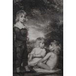 John Hoppner late 18th century mezzotint by James Ward - The Hoppner Children Bathing, 1799, proof b