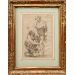 17th century Continental - sketch religious study, early gilt frame