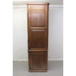 Tall 18th century panelled oak two-height corner cupboard