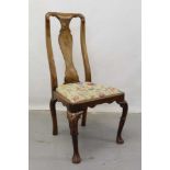 Rare early 18th century Dutch walnut and marquetry inlaid side chair