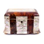 William IV tortoiseshell and mother of pearl caddy