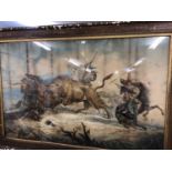Ernest Henri Griset (1844-1907) unusually large watercolour - extensive hunting scene, signed and da