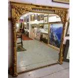 Large Victorian gilt overmantel mirror