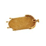 Early 20th century French 18ct gold mesh purse