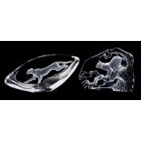 Mats Jonasson glass sculpture - Cheetah (33118) signed and numbered 407/975, 33cm long, together wit