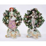 Pair of Continental porcelain figures in Derby style