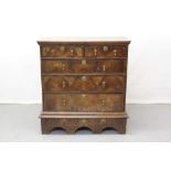 Early 18th century country walnut chest on stand