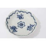 Mid 18th century Worcester blue and white porcelain junket dish