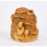 19th century carved ivory netsuke