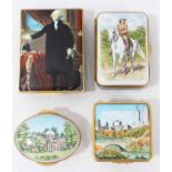 Four enamel boxes by Halcyon Days and others