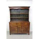 Late 18th century and later oak high dresser