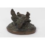Good quality French bronze model of a hen signed 'A Paris'